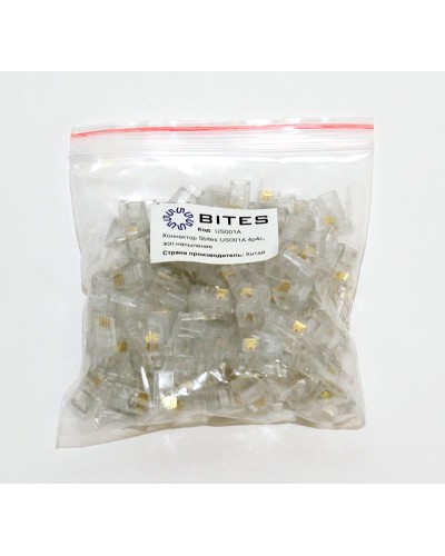US010A (100шт). Телефонный разъем 4P4C (RJ-11). 5bites в Ижевске