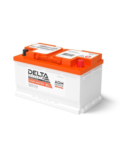 Delta START MASTER AGM 1280 (80 Ah). Аккумулятор автомобильный герметичный свинцово-кислотный. Delta в Ижевске