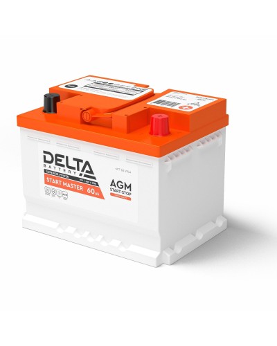 Delta START MASTER AGM 1260 (60 Ah). Аккумулятор автомобильный герметичный свинцово-кислотный. Delta в Ижевске