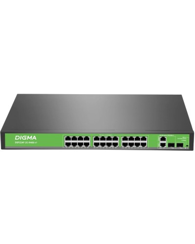 DSP224F-2C-R400 DSP224F-2C-R400 V1 (L2) 24х100Мбит/с 2хКомбо(1000BASE-T/SFP) 24PoE 24PoE+ 400W. Коммутатор с питанием по PoE. Digma в Ижевске