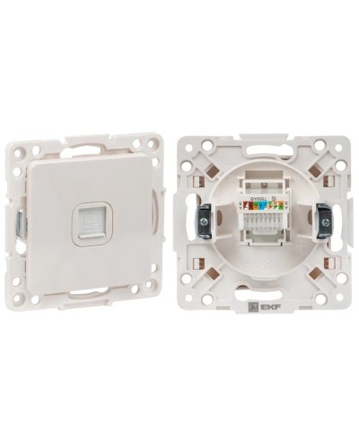 Стокгольм Механизм Розетки RJ-45 1-местной (EYK01-035-10). Механизм Розетки RJ-45 1-местной. EKF в Ижевске