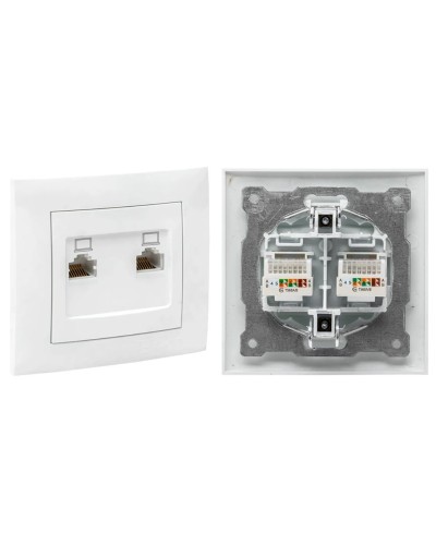 Валенсия розетка комп RJ-45 2-местная (EWK02-035-10). Розетка комп RJ-45 2-местная. EKF в Ижевске