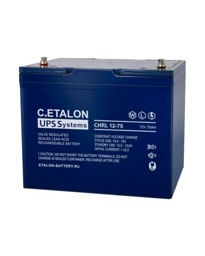 C.ETALON CHRL 12-75. Аккумулятор герметичный свинцово-кислотный. ETALON в Ижевске