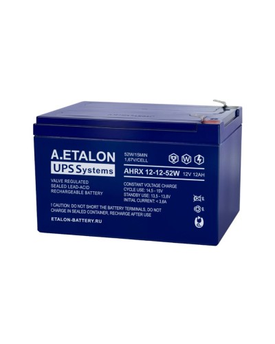 A.ETALON AHRX 12-12-52W. Аккумулятор герметичный свинцово-кислотный. ETALON в Ижевске