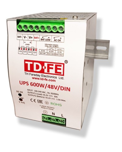 UPS 600W/48V/DIN. Источник вторичного электропитания резервированный. FARADAY в Ижевске