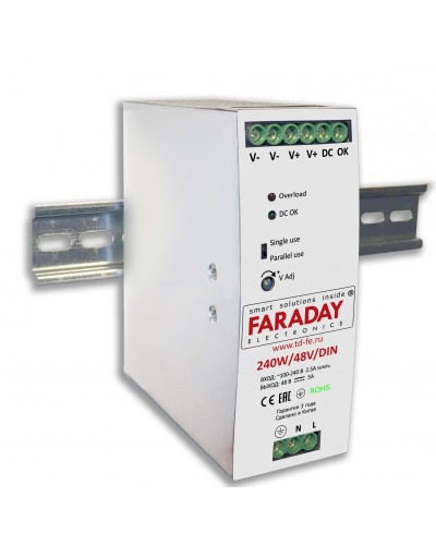 240W/48V/DIN. Блок питания. FARADAY в Ижевске