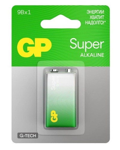 GP Super Alkaline 9V Крона (GP 1604AA21-5CRSBC1), БЛИСТЕР. Алкалиновая батарейка. GP Batteries в Ижевске