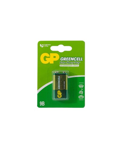 GP GreenCell 9V Крона (GP 1604GLF-2CR1), БЛИСТЕР. Солевая батарейка. GP Batteries в Ижевске