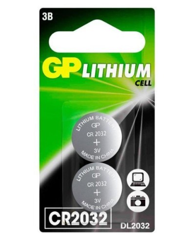 GP Lithium CR2032 (GP CR2032-2CRU2), упак. 2 шт. БЛИСТЕР. Литиевые дисковые батарейки. GP Batteries в Ижевске