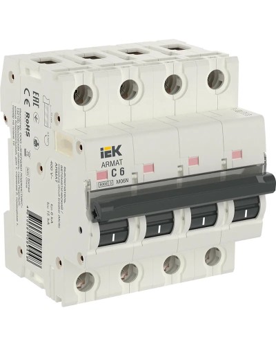 M06N 4P C 6А 6кА ARMAT (AR-M06N-4-C006). Автоматический выключатель. IEK в Ижевске