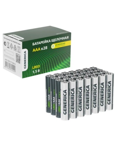 Батарейка Alkaline LR03/AAA GENERICA (28 шт) (ABT-LR03-ST-B28-G). Батарейка щелочная. IEK в Ижевске
