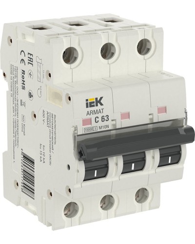 M10N 3P C 63А 10кА ARMAT (AR-M10N-3-C063). Автоматический выключатель. IEK в Ижевске
