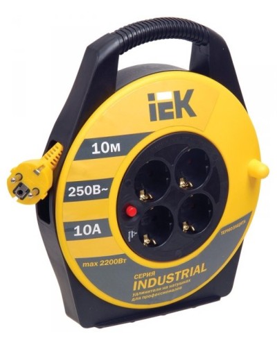 УК10 4 места, 10м (WKP15-16-04-10). Удлинитель на катушке Industrial. IEK в Ижевске