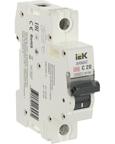 M10N 1P C 20А 10кА ARMAT (AR-M10N-1-C020). Автоматический выключатель. IEK в Ижевске