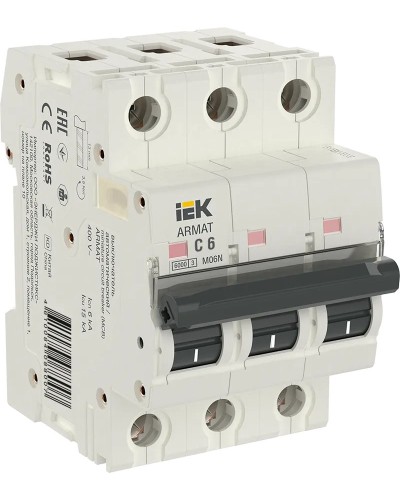 M06N 3P C 6А 6кА ARMAT (AR-M06N-3-C006). Автоматический выключатель. IEK в Ижевске
