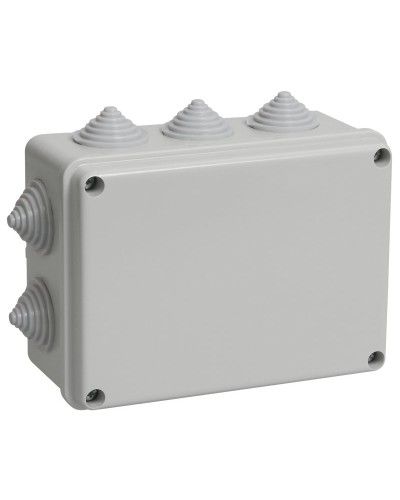 Коробка распаячная КМ41241 150х110х70 открытой проводки IP44 10 гермовводов серая (UKO10-150-110-070-K41-44). Коробка распаячная безгалогенная (HF). IEK в Ижевске