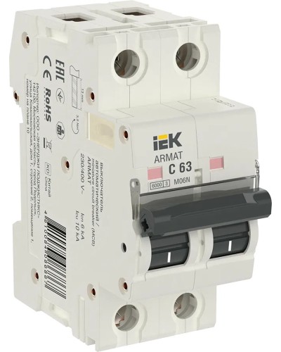 M06N 2P C 63А 6кА ARMAT (AR-M06N-2-C063). Автоматический выключатель. IEK в Ижевске
