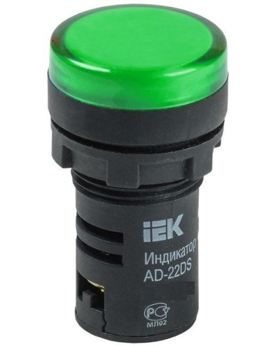 Лампа AD22DS (LED)матрица D22мм зеленый 24В AC/DC (BLS10-ADDS-024-K06). Светосигнальный индикатор. IEK в Ижевске