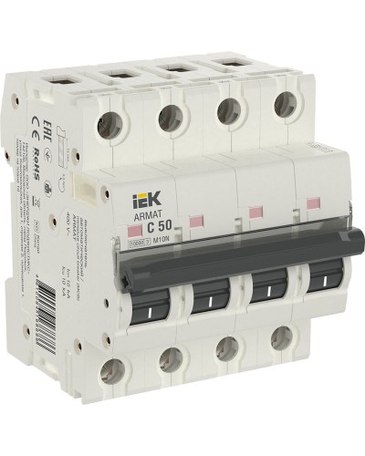 M10N 4P C 50А 10кА ARMAT (AR-M10N-4-C050). Автоматический выключатель. IEK в Ижевске