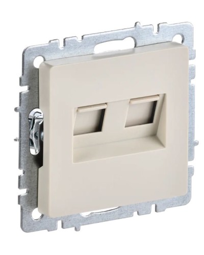 Розетка RJ11+RJ45 РК/Т12-БрКр бежевый BRITE (BR-KT20-O-1-K10). Розетка двойная. IEK в Ижевске