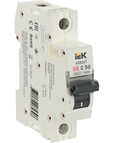 M06N 1P C 50А 6кА ARMAT (AR-M06N-1-C050). Автоматический выключатель. IEK в Ижевске