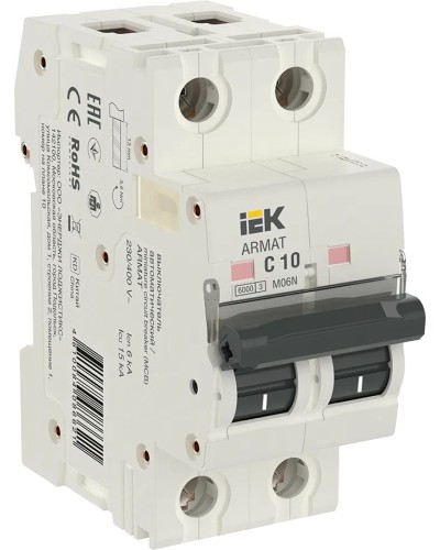 M06N 2P C 10А 6кА ARMAT (AR-M06N-2-C010). Автоматический выключатель. IEK в Ижевске