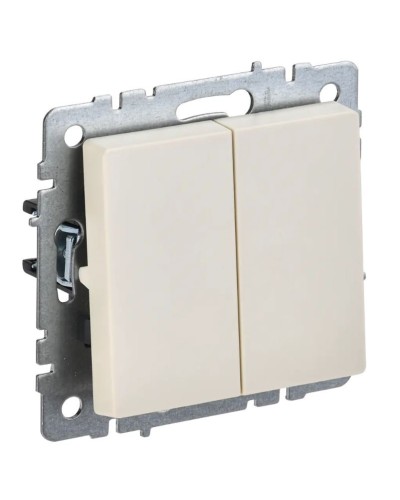 Выключатель 2-клавишный проходной ВС10-2-6-БрКр бежевый BRITE (BR-V22-0-10-K10). Выключатель. IEK в Ижевске