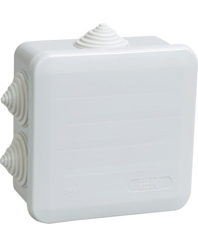 Коробка распаячная КМ41255 100х100х50 открытой проводки IP44 6 гермовводов серая (UKOZ11-100-100-050-K41-44). Коробка распаячная безгалогенная (HF) с защелкивающейся крышкой. IEK в Ижевске