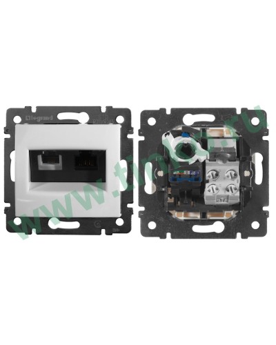 Розетка Valena 2xRJ11+RJ45 Cat.6, белый (770080). Розетка. LegranD в Ижевске
