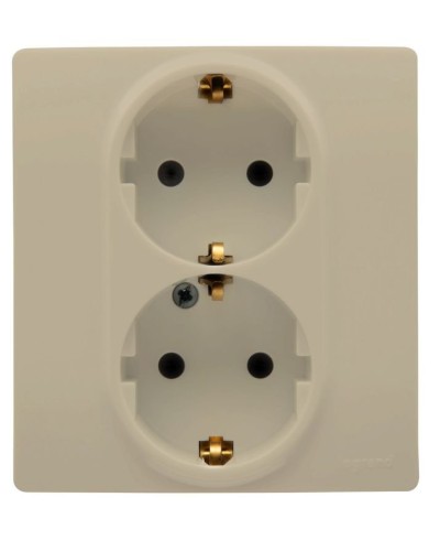 Розетка 2 х 2К+З ETIKA, слоновая кость (672323). Розетка. LegranD в Ижевске