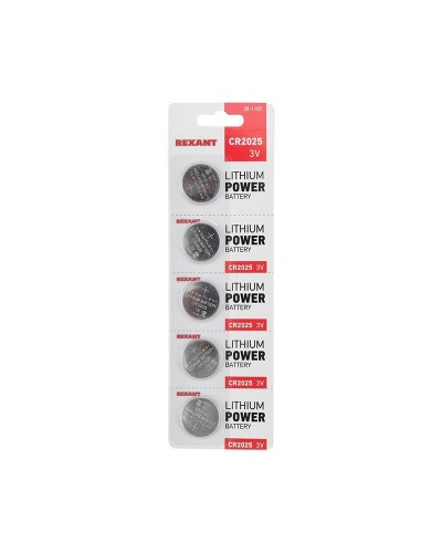 Литиевые батарейки CR2025 3 V 160 mAh (30-1107). Элемент питания. Rexant в Ижевске