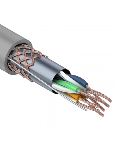 SF/UTP, CAT 5e, PVC, 4PR, 24AWG, INDOOR, STRANDED, серый, 305м, REXANT (01-0343). Кабель «витая пара» (LAN) для структурированных систем связи. Rexant в Ижевске