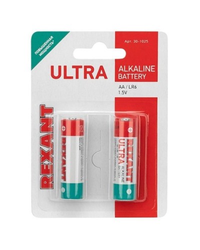 Ультра алкалиновая батарейка AA/LR6 1,5 V 2 шт. блистер REXANT (30-1025). Элемент питания. Rexant в Ижевске