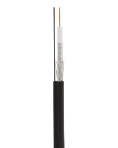RG-11U, 75 Ом, CCS/Al/Al 83% + ТРОС*1 (бухта 305 м), черный OUTDOOR (01-3021). Кабель коаксиальный радиочастотный. Rexant в Ижевске