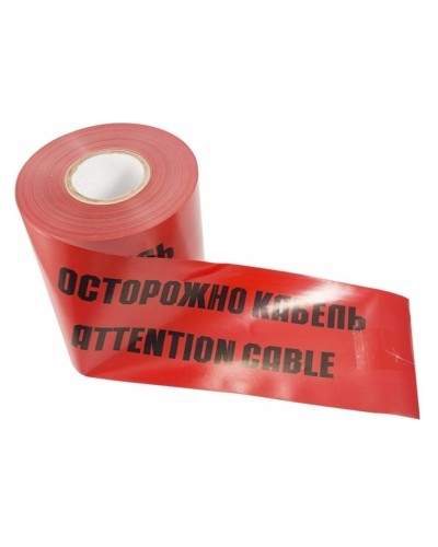 Лента сигнальная «Осторожно кабель» 150 мм х 100 м REXANT, цвет красный/черный (19-3015): Лента сигнальная предупредительная в Ижевске