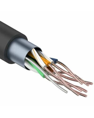 F/UTP, CAT 5e, PE, 4PR, 24AWG, OUTDOOR, SOLID, черный, 305м REXANT (01-0146-1). Кабель «витая пара» (LAN) для структурированных систем связи. Rexant в Ижевске