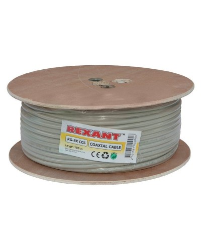 RG-8X, 50 Ом, CCS/Al/A, 75% (01-2021). Кабель коаксиальный радиочастотный. Rexant в Ижевске