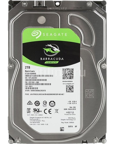 HDD 2000 GB (2 TB) SATA-III Barracuda (ST2000DM008). Жесткий диск (HDD) для видеонаблюдения. Seagate в Ижевске