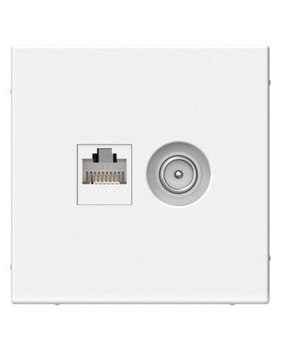ArtGallery розетка двойная RJ45+TV, кат. 5Е, скрытой установки, механизм, белый (GAL000189). Розетка компьютерная + TV. Systeme Electric в Ижевске