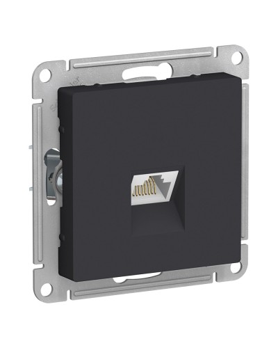 AtlasDesign розетка RJ45, кат. 5Е, 1-местная, скрытой установки, механизм, карбон (ATN001083). Розетка компьютерная. Systeme Electric в Ижевске