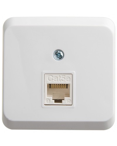 Этюд розетка RJ45 1-местная, кат. 5Е, открытой установки, белый (KOMA-001B). Розетка компьютерная. Systeme Electric в Ижевске