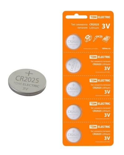 CR2025 Lithium 3V BP-5 TDM (SQ1702-0028). Элемент питания. TDM ЕLECTRIC в Ижевске