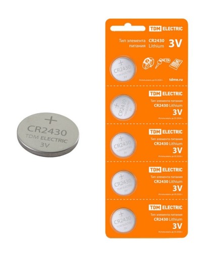 CR2430 Lithium 3V BP-5 TDM (SQ1702-0030). Элемент питания. TDM ЕLECTRIC в Ижевске