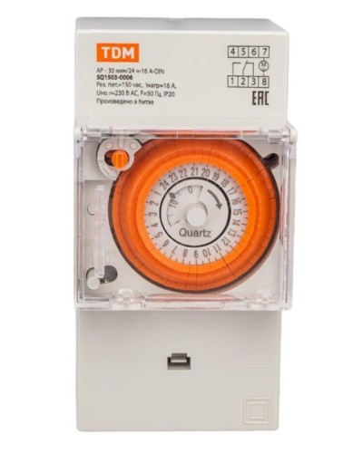 АР-30мин/24ч-16А-DIN (3 модуля) TDM (SQ1503-0006). Аналоговое суточное реле. TDM ЕLECTRIC в Ижевске