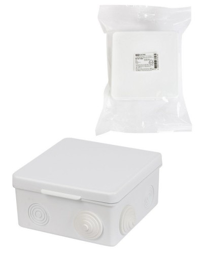 Коробка ОП 100х100х55мм, крышка, IP54, 8вх., белая (SQ1401-0923). Распаячная коробка. TDM ЕLECTRIC в Ижевске