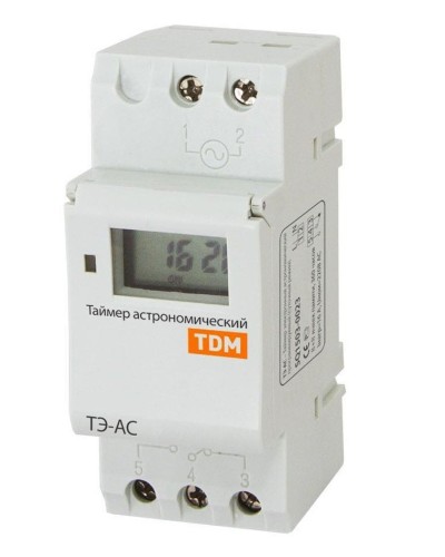 ТЭ-АС-1мин/24ч-8on/off-16А-DIN (астрономический) TDM (SQ1503-0023). Таймер электронный. TDM ЕLECTRIC в Ижевске