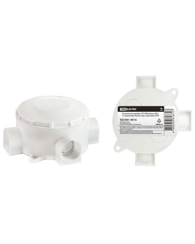 Распаячная коробка ОП D80х35мм, IP42, 3-х рожковая, белая TDM (SQ1401-4014). Распаячная коробка ОП. TDM ЕLECTRIC в Ижевске