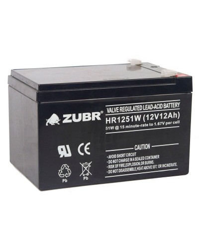 ZUBR HR 1251W (12V, 12Ah). Аккумулятор герметичный свинцово-кислотный. ZUBR в Ижевске
