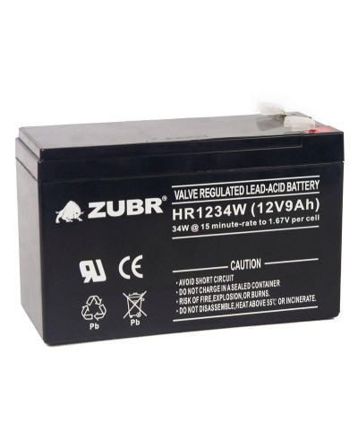 ZUBR HR 1234W (12V, 9Ah). Аккумулятор герметичный свинцово-кислотный. ZUBR в Ижевске