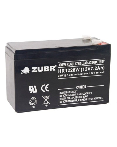 ZUBR HR 1228W (12V, 7,2Ah). Аккумулятор герметичный свинцово-кислотный. ZUBR в Ижевске